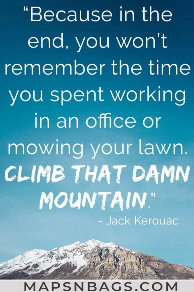 Image with an inspiring travel quote written on it