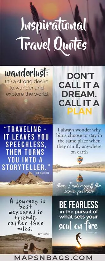 Best Travel Quotes: The 100 Most Inspirational Travel Quotes Of All Time »  Maps & Bags