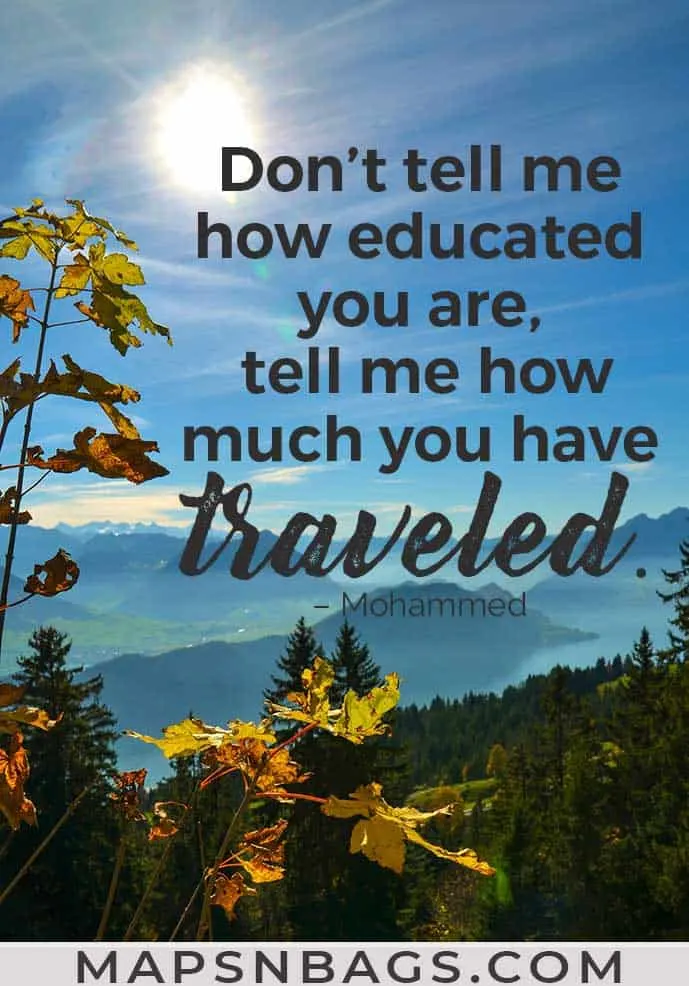 Image with an adventure quote for travel inspiration written on it
