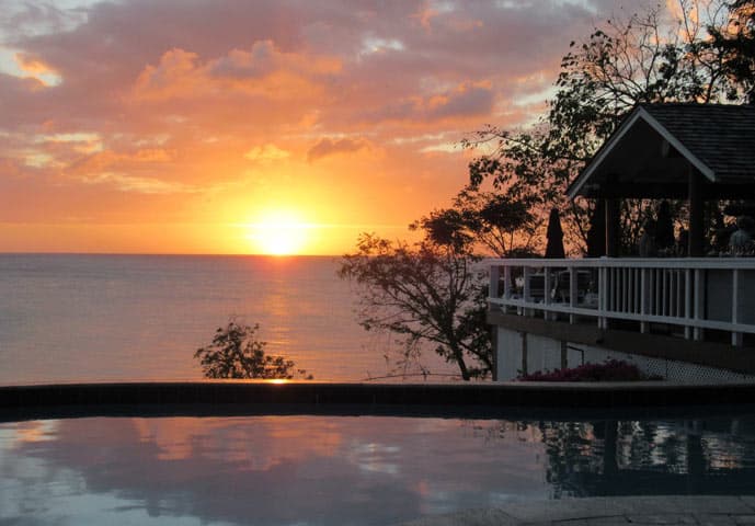 Sunset in the Caribbean island of Saint Lucia