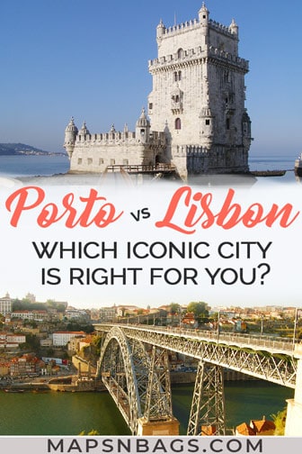 Pinterest graphic Porto vs Lisbon