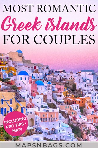 Pinterest graphic on Greek islands for couples