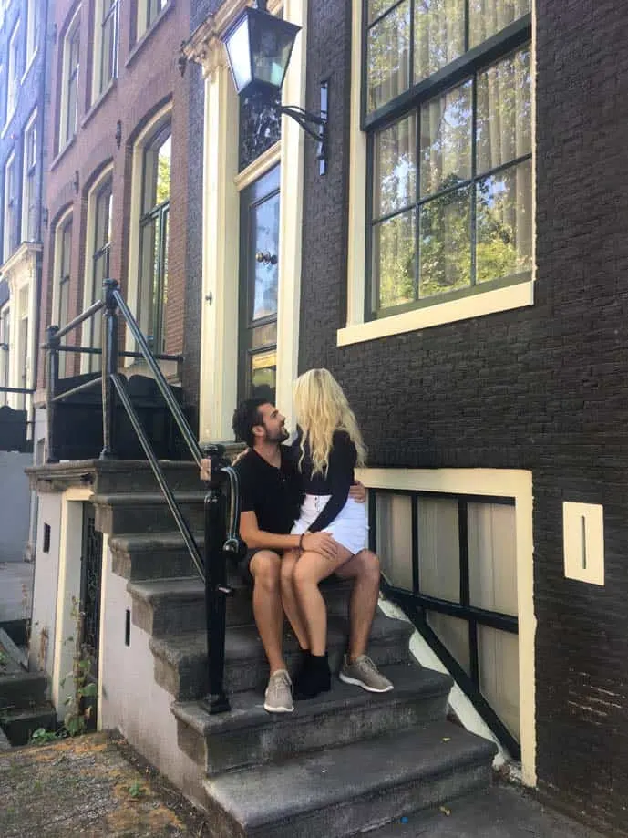 Romantic couple in Amsterdam