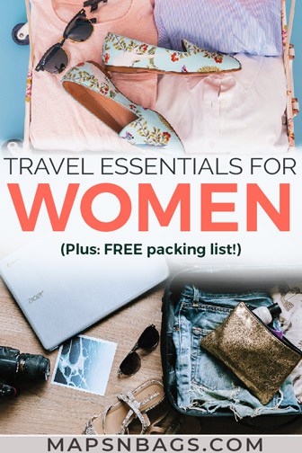 Pinterest graphic - Travel Essentials for Women: Female Packing List