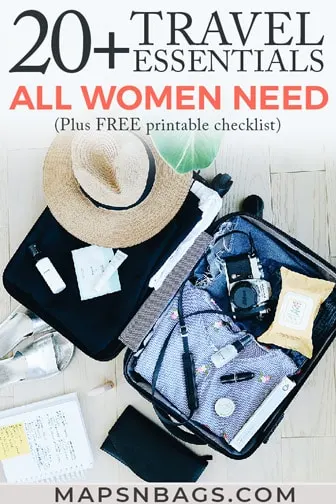 Pinterest graphic - Travel Essentials for Women: Female Packing List