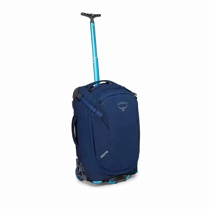 Blue backpack with wheels from Osprey