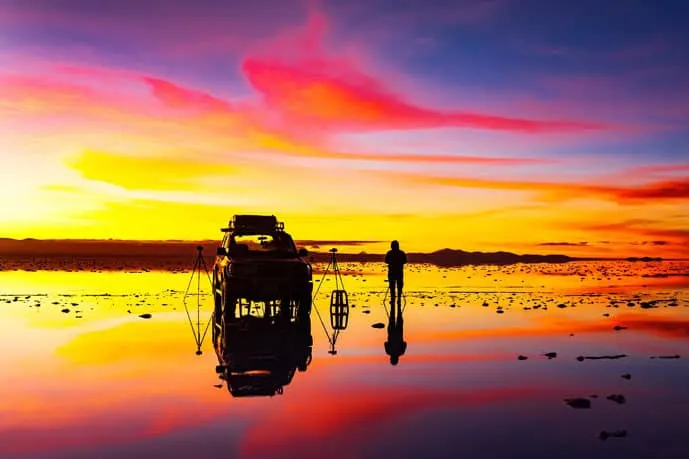 Salar de Uyuni salt flats reflection