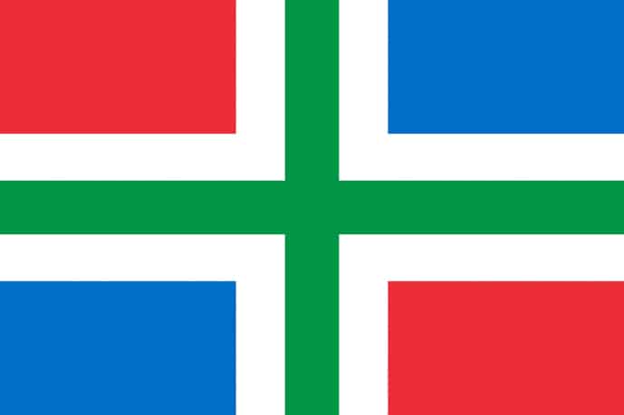 Flag of Groningen, province of the Netherlands