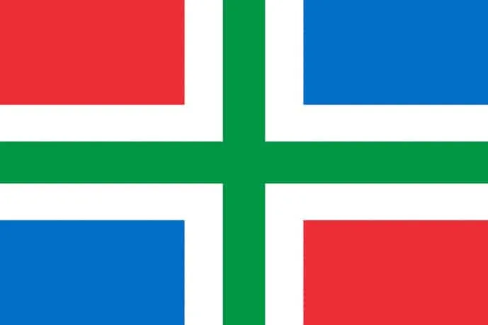 Flag of Groningen, province of the Netherlands