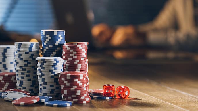 Coins for poker game in Las Vegas, Nevada