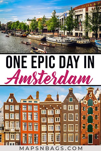 One day in Amsterdam Pinterest graphic