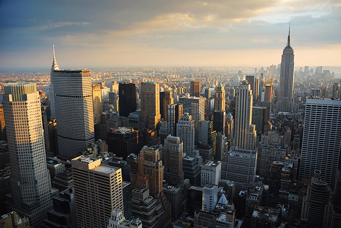 Panorama na Manhattanu v New York City