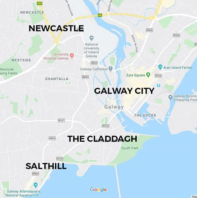 Where to stay in Galway map