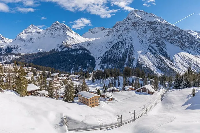 Arosa, Switzerland in winter