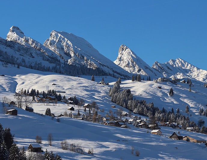 Churfirsten range in Switzerland in December