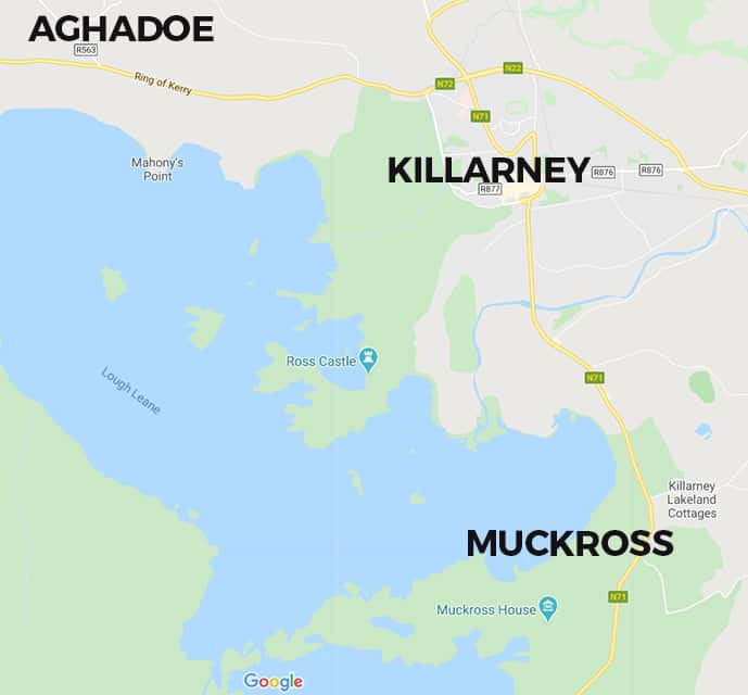 Map of Killarney hotels