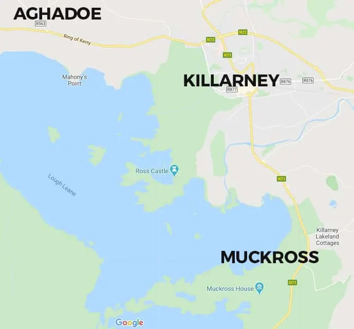 Map of Killarney hotels