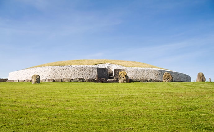 The Newgrange tomb in Boyne Valley is a short day trip from Dublin, Ireland