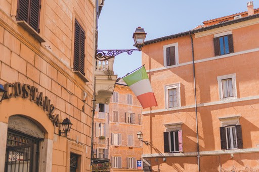 Pastel-colored houses in Italy
