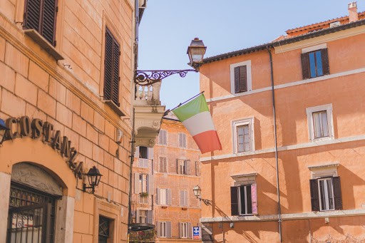 Pastel-colored houses in Italy