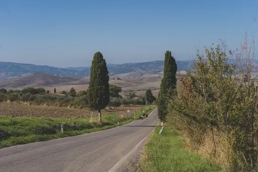 Romantic road in Tuscany, Italy