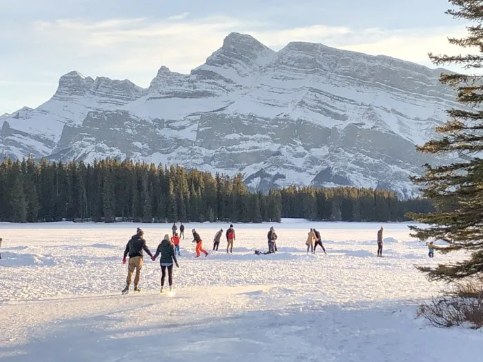 Skating at Two Jack Lake in Banff