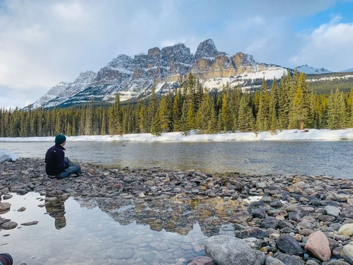 Castle mountains view in Banff National Park