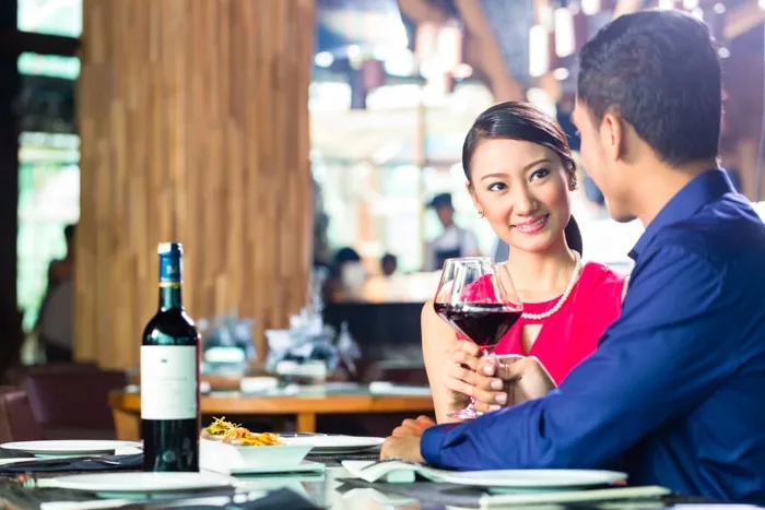 Couple having a fancy dinner