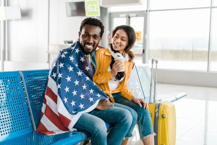 Couple traveling together