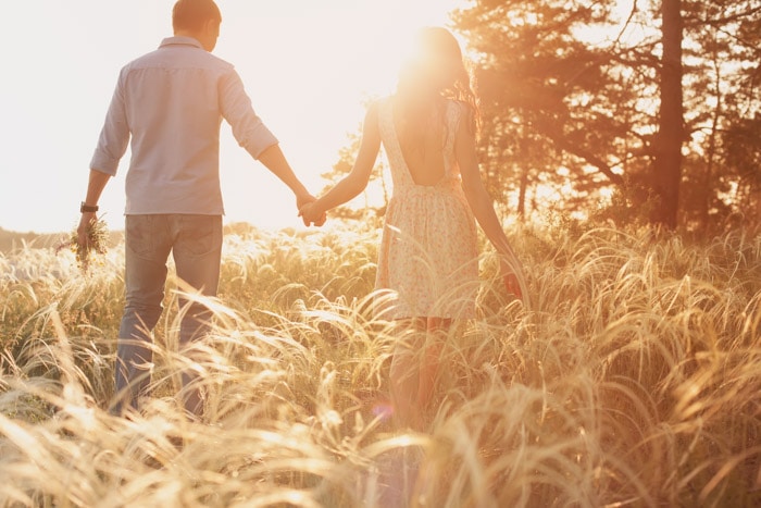 Couple wandering together