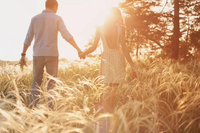 Couple wandering together