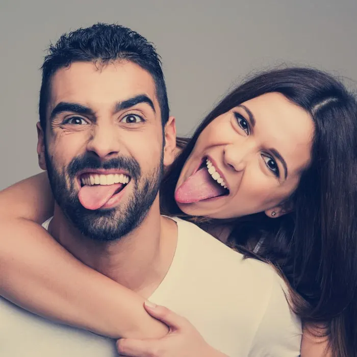 Couple being silly together is a great couples bucket list idea