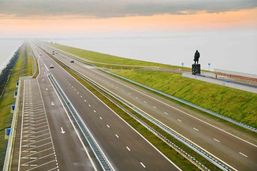 Afsluitdijk is one of the Dutch landmarks