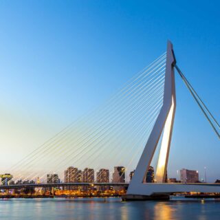 Erasmus bridge over the river Meuse in Rotterdam, the Netherlands