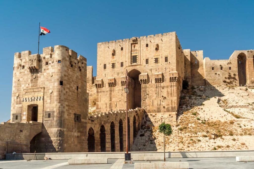 The historically significant Aleppo Citadel in Syria