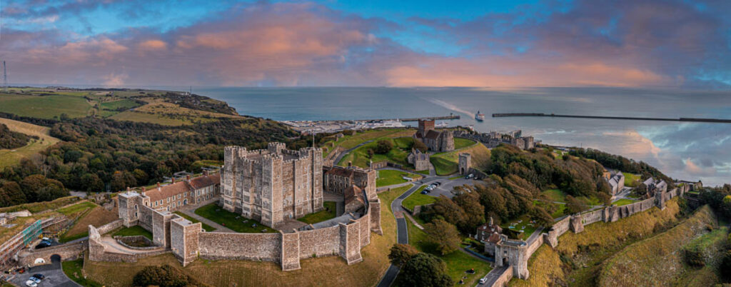 Strategically located Dover Castle in England