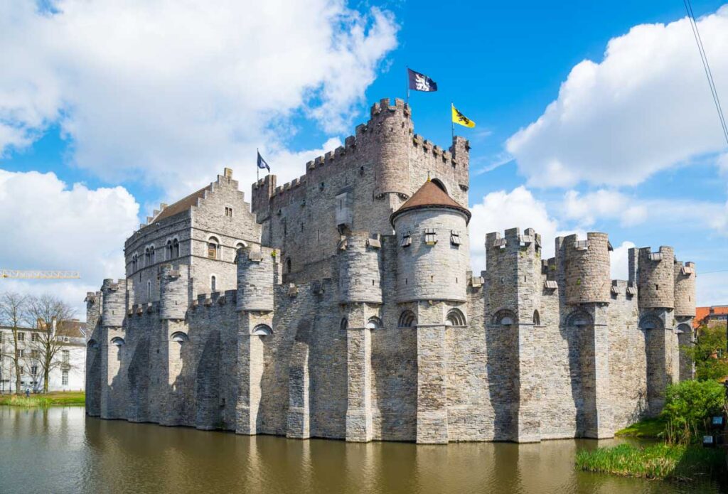 The stately Gravensteen Castle in Belgium