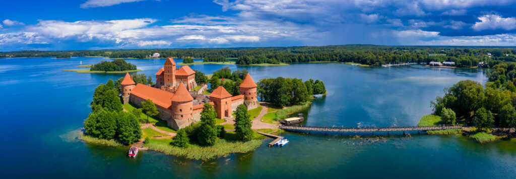 The historic Trakai Island Castle in Lithuania