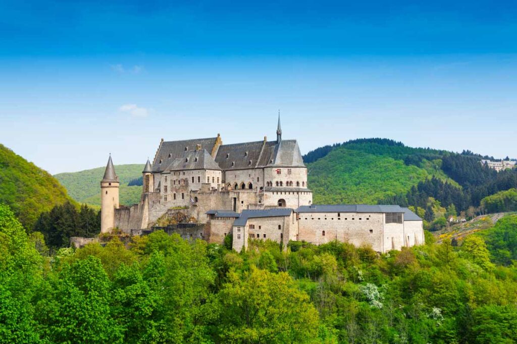 Vianden Castle in Luxembourg is one of the most beautiful medieval castles of the Romanesque and Gothic periods in Europe