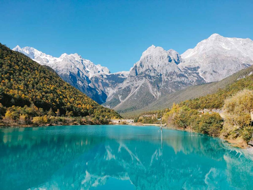 Awesome Blue Moon Valley with the Jade Dragon Mountain in the Background