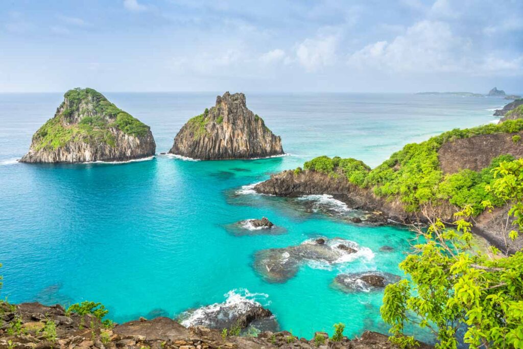 dramatic cliff formations of Fernando de Noronha, Brazil