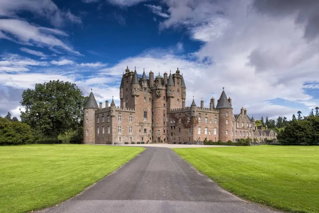 Imposing Glamis Castle in Scotland