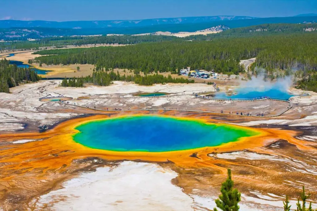 Remarkable Grand Prismatic Spring in Yellowstone National Park, USA