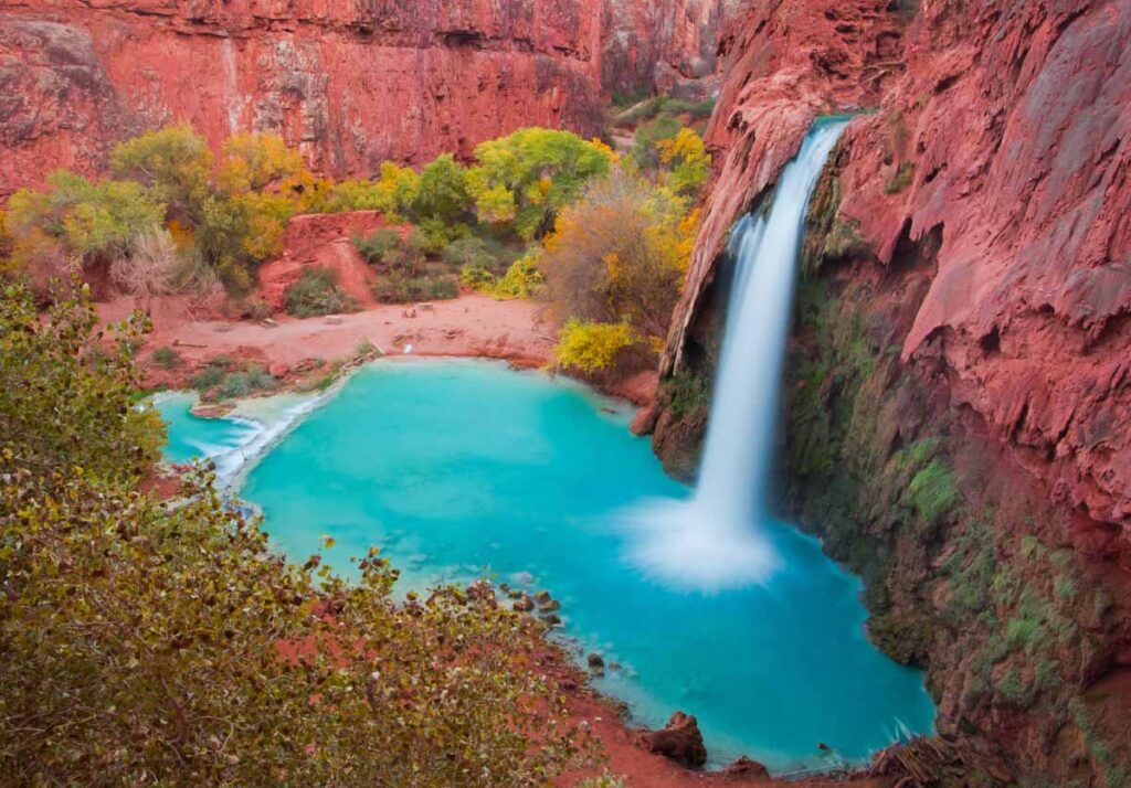 Interesting Havasu Falls in Arizona, USA