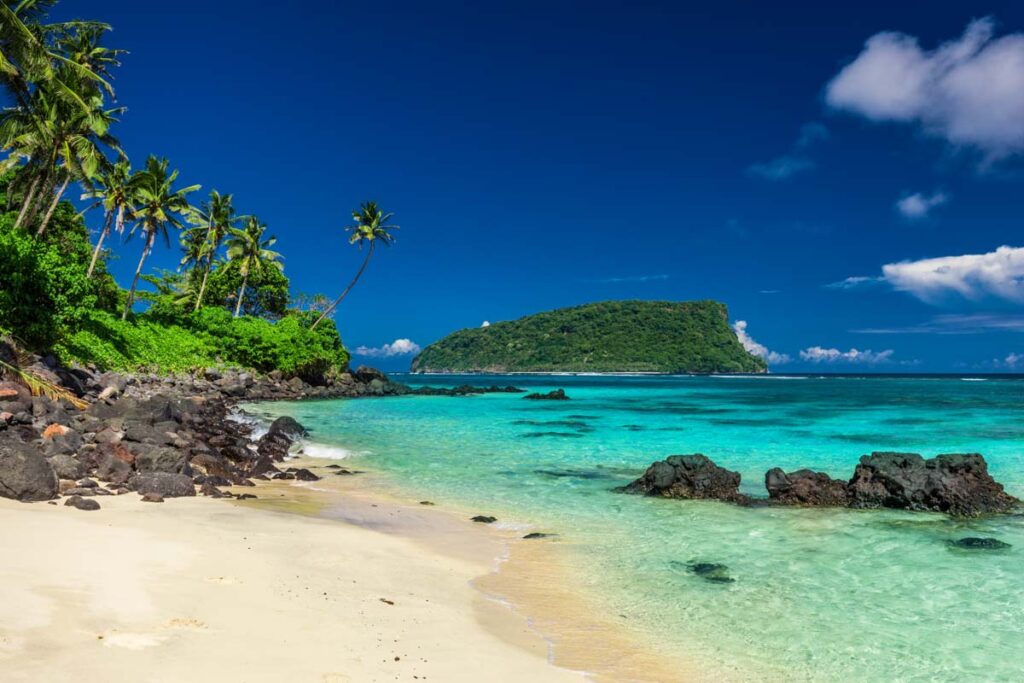 Exciting tropical beach in Samoa