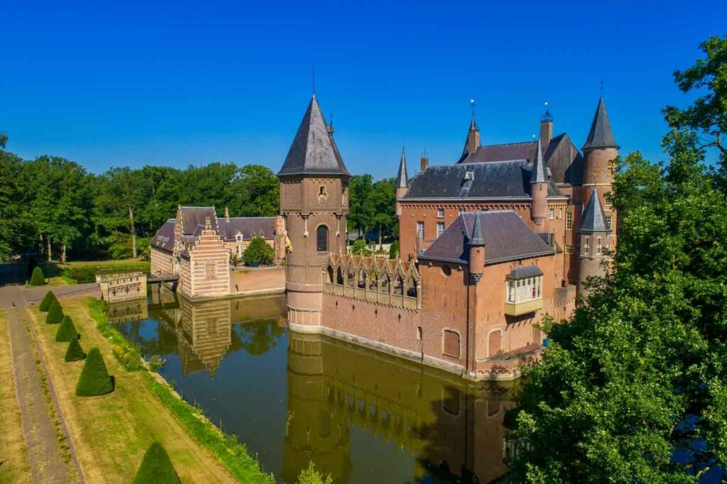 Aerial view of Heeswijk Castle in the Netherlands