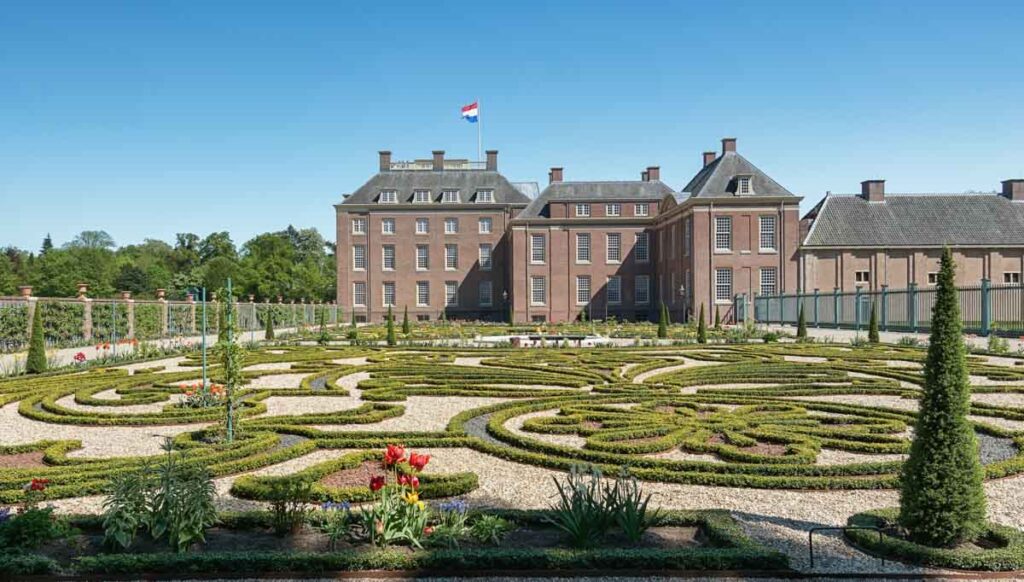 Dutch baroque garden of The Loo Palace in the outskirts of Apeldoorn