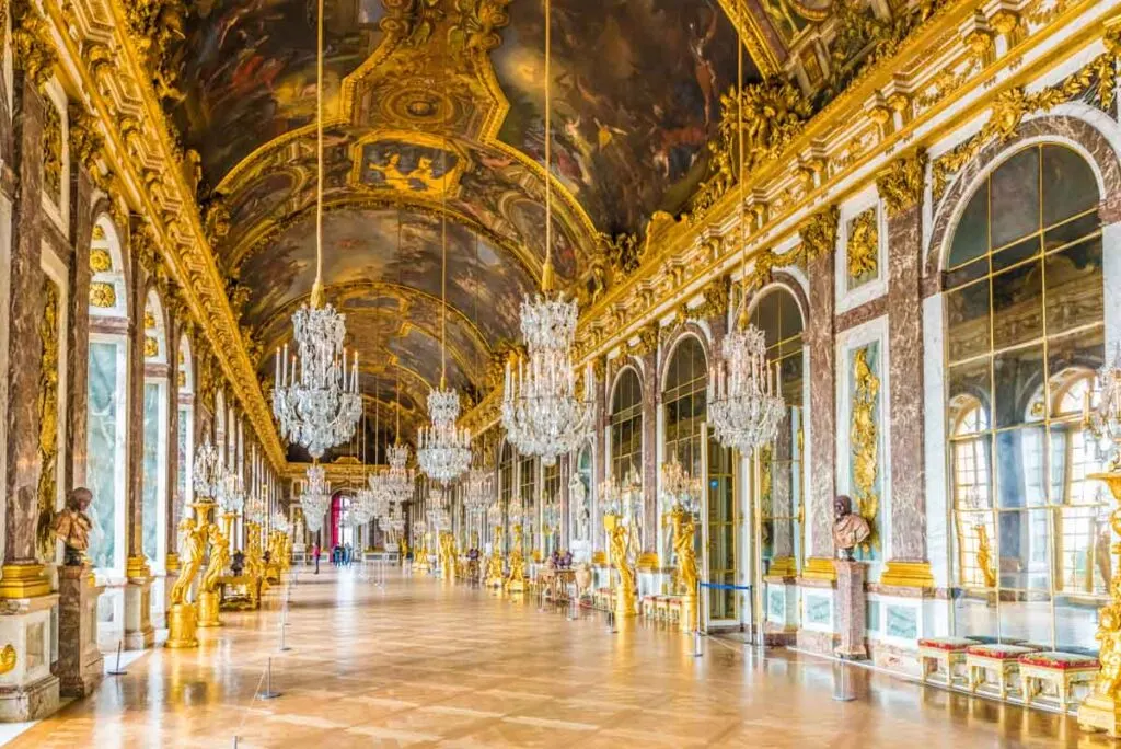 Opulent Hall Mirrors in the Royal Palace of Versailles
