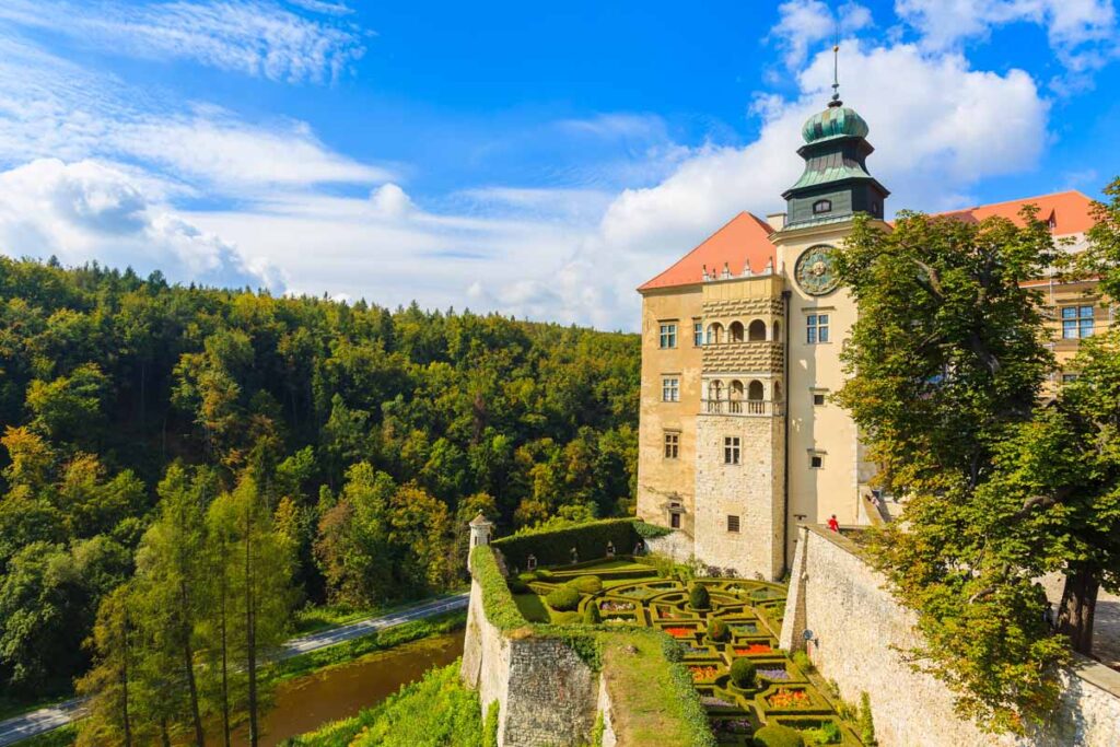 Pieskowa Skala Castle is one of the Renaissance-style castles in Poland