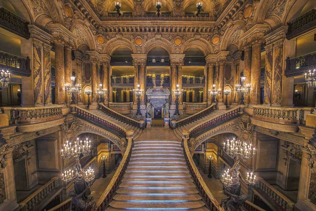 Stairway of the opera house Palais Garnier in Paris